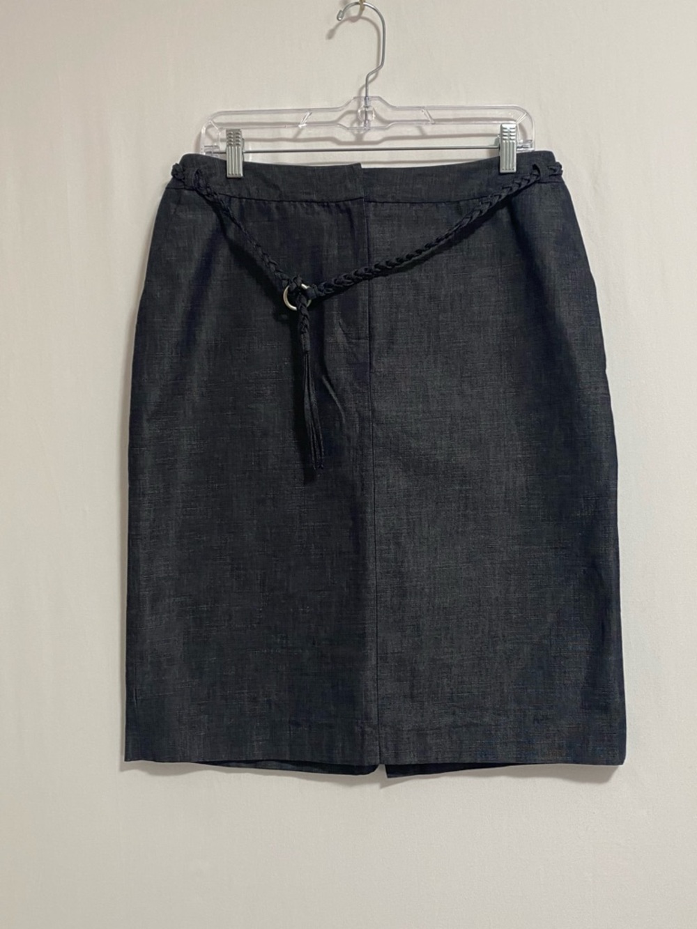 LOFT Black Pencil Skirt with Braided Waist Belt